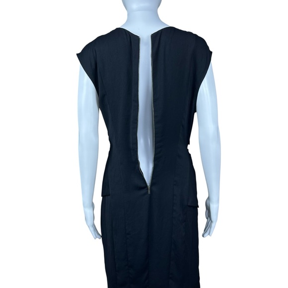 Helmut Lang Flash Draped Twist Sheath Dress Sz 6 Sleeveless Lagenlook Goth - Picture 13 of 16